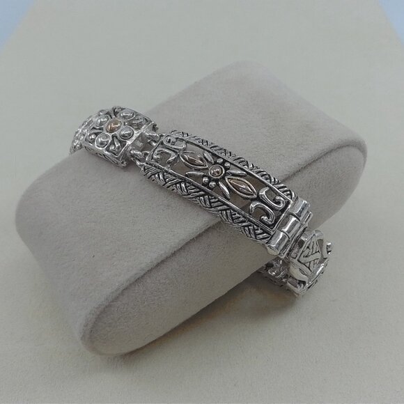 Vintage Silver-Tone Panel Bracelet - Picture 1 of 3